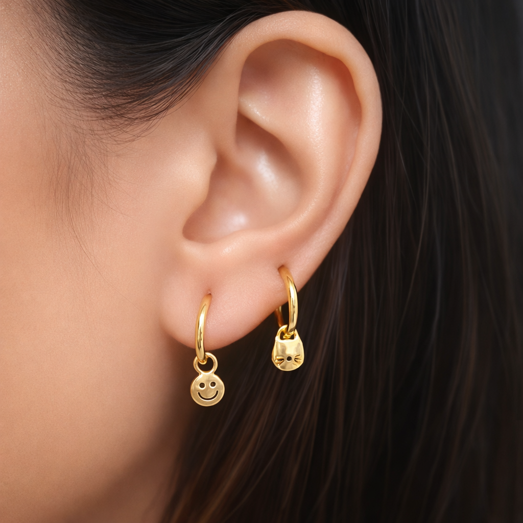 Cat Hoop Earrings