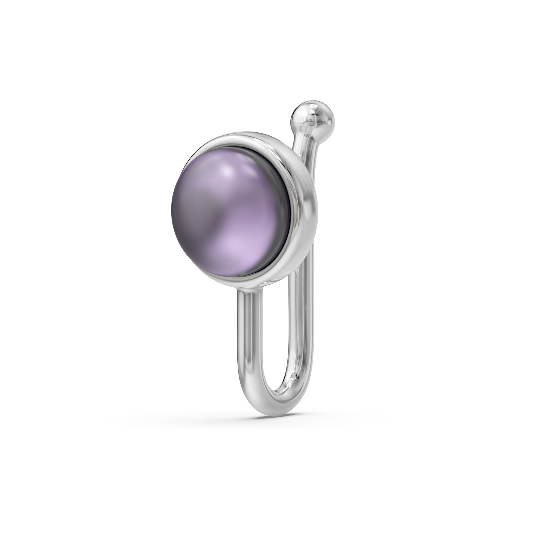 Textured Gemstone 925 Silver Nose Pin
