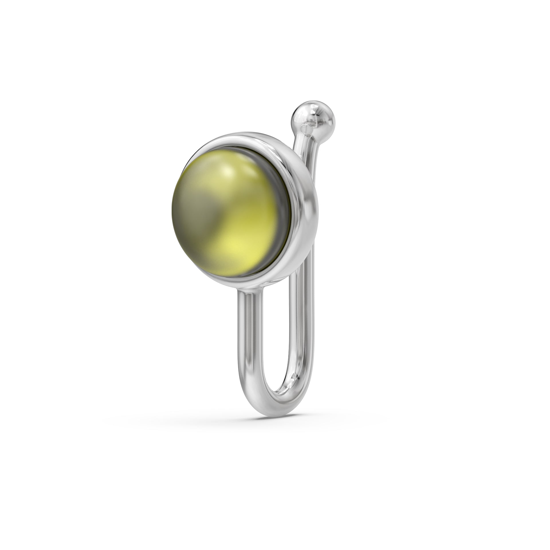 Textured Gemstone 925 Silver Nose Pin