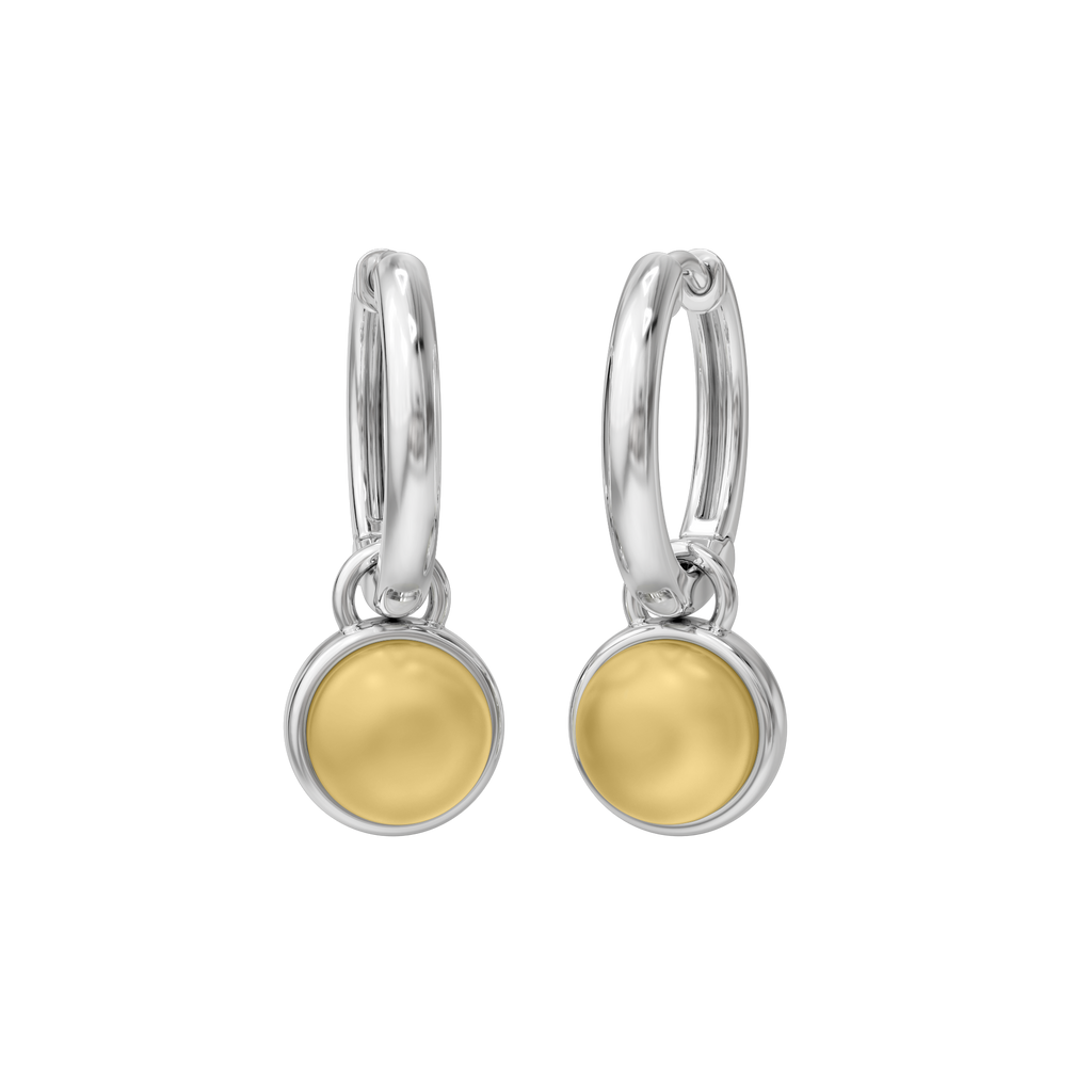 Gemstone Hoop Earrings - Textured 925 Silver Crystal Hoops