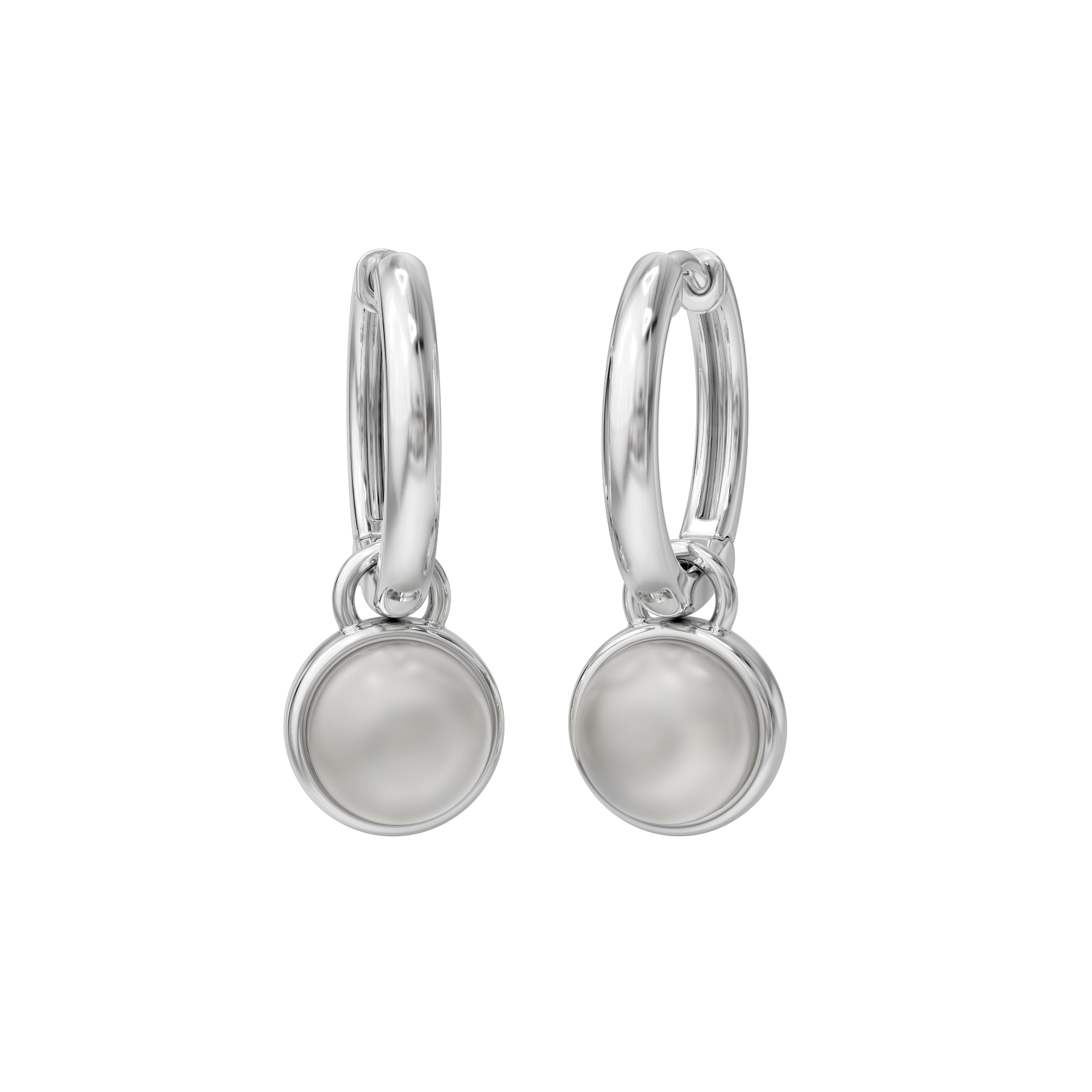 Gemstone Hoop Earrings - Textured 925 Silver Crystal Hoops