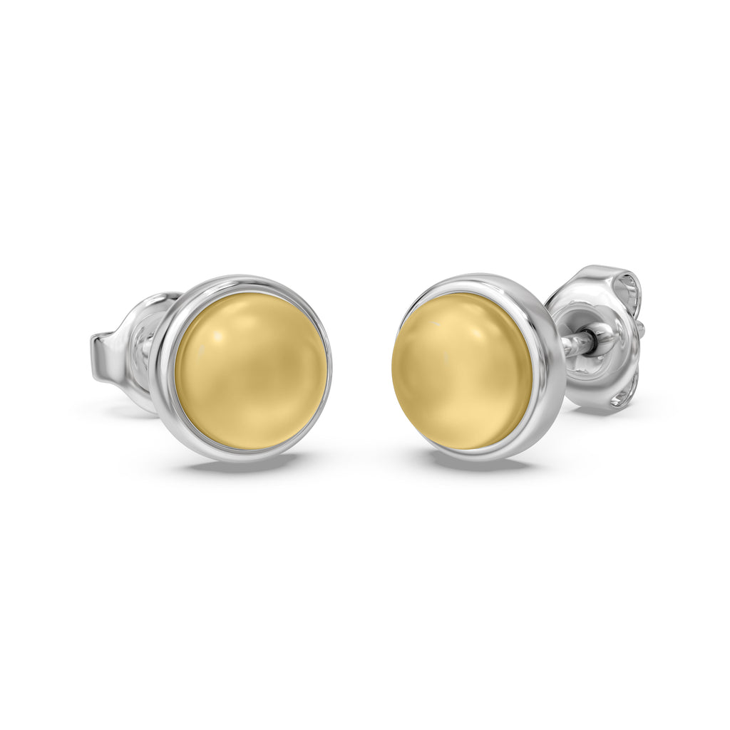 Textured Gemstone Stud Earrings