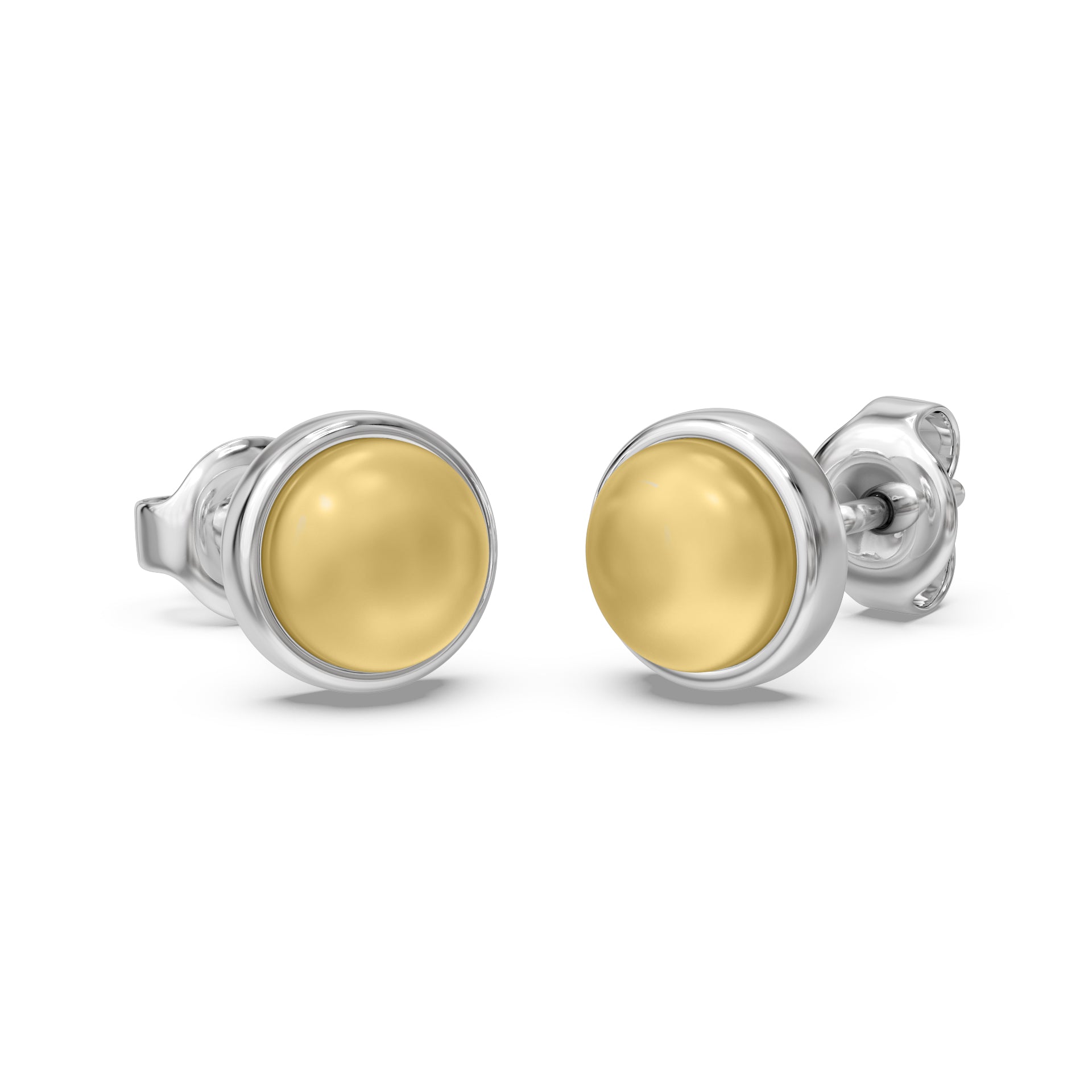 Textured Gemstone Stud Earrings