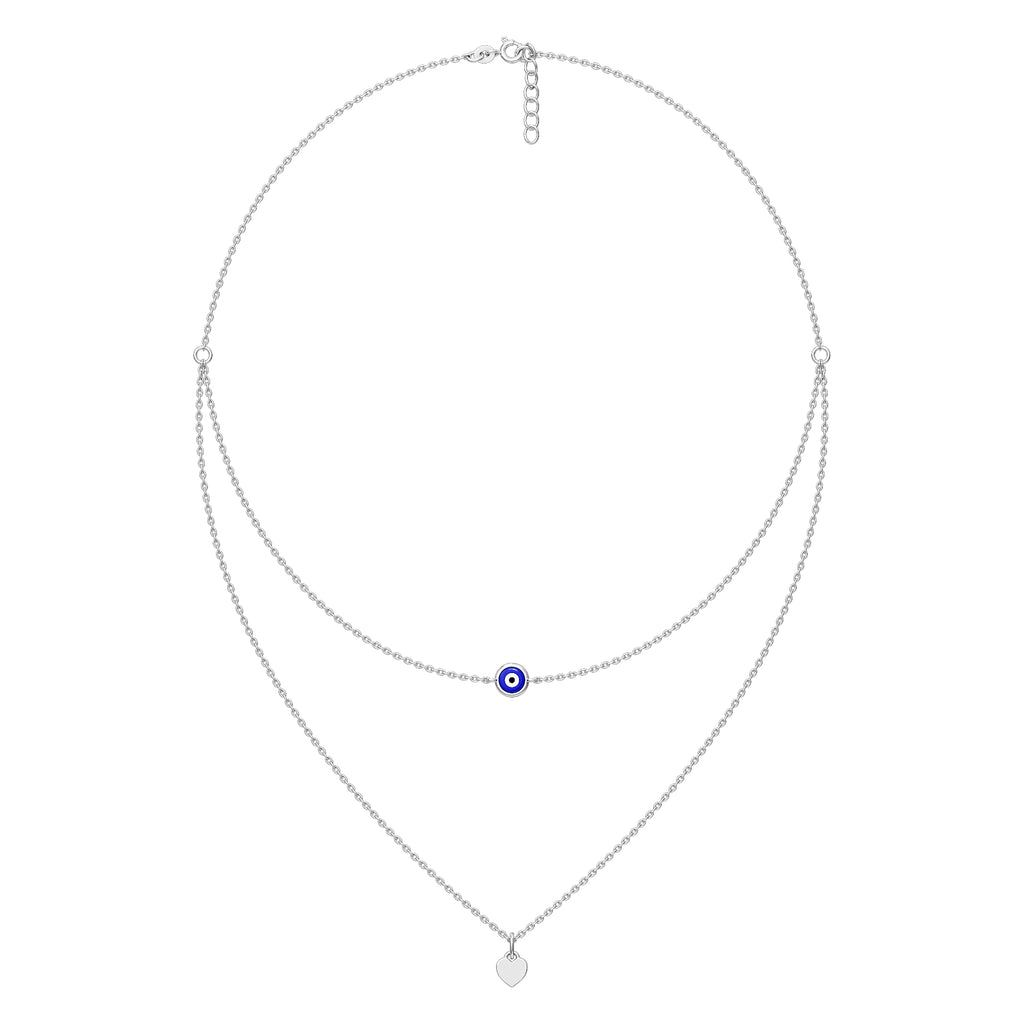 A evileye heart chain 925 silver necklace