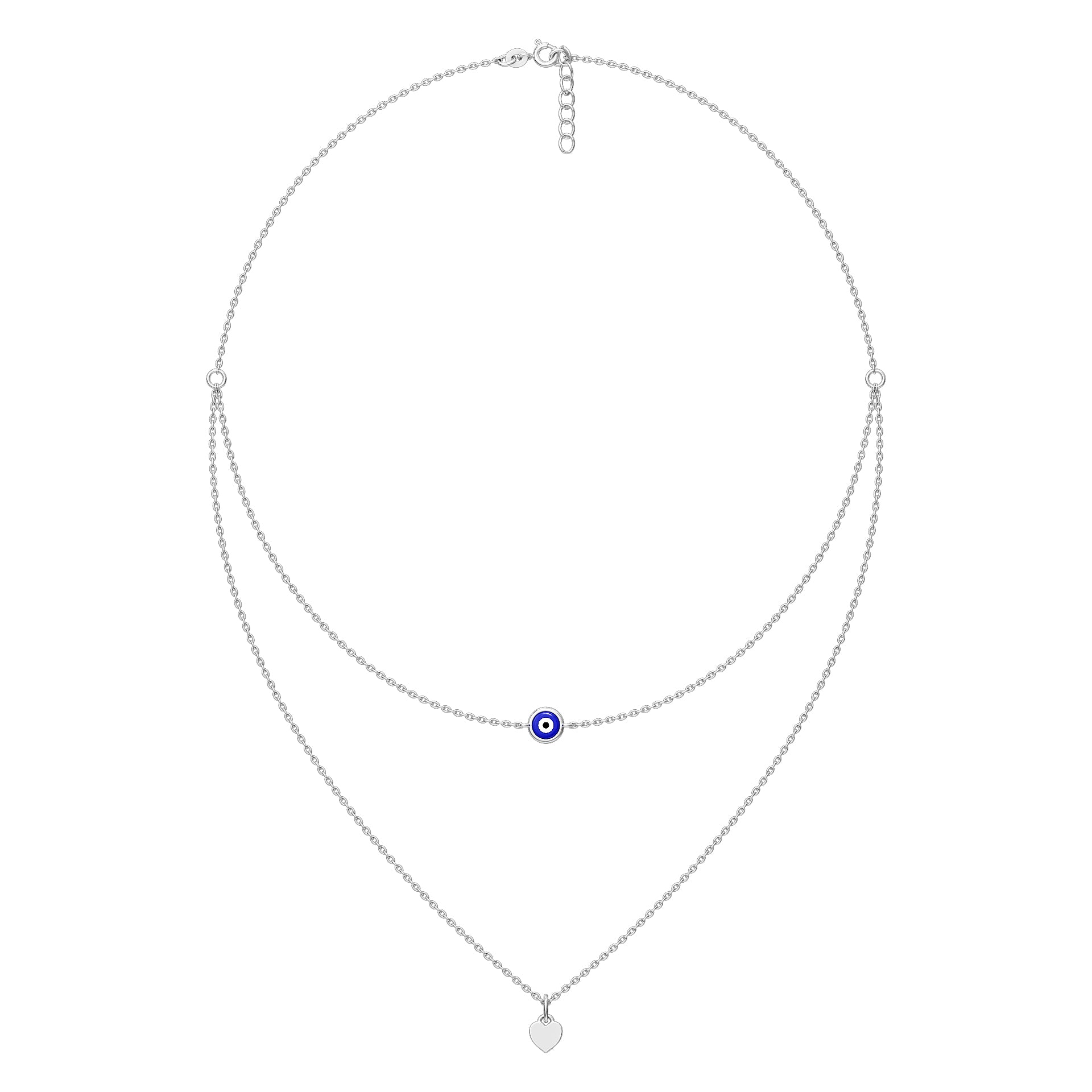 A evileye heart chain 925 silver necklace