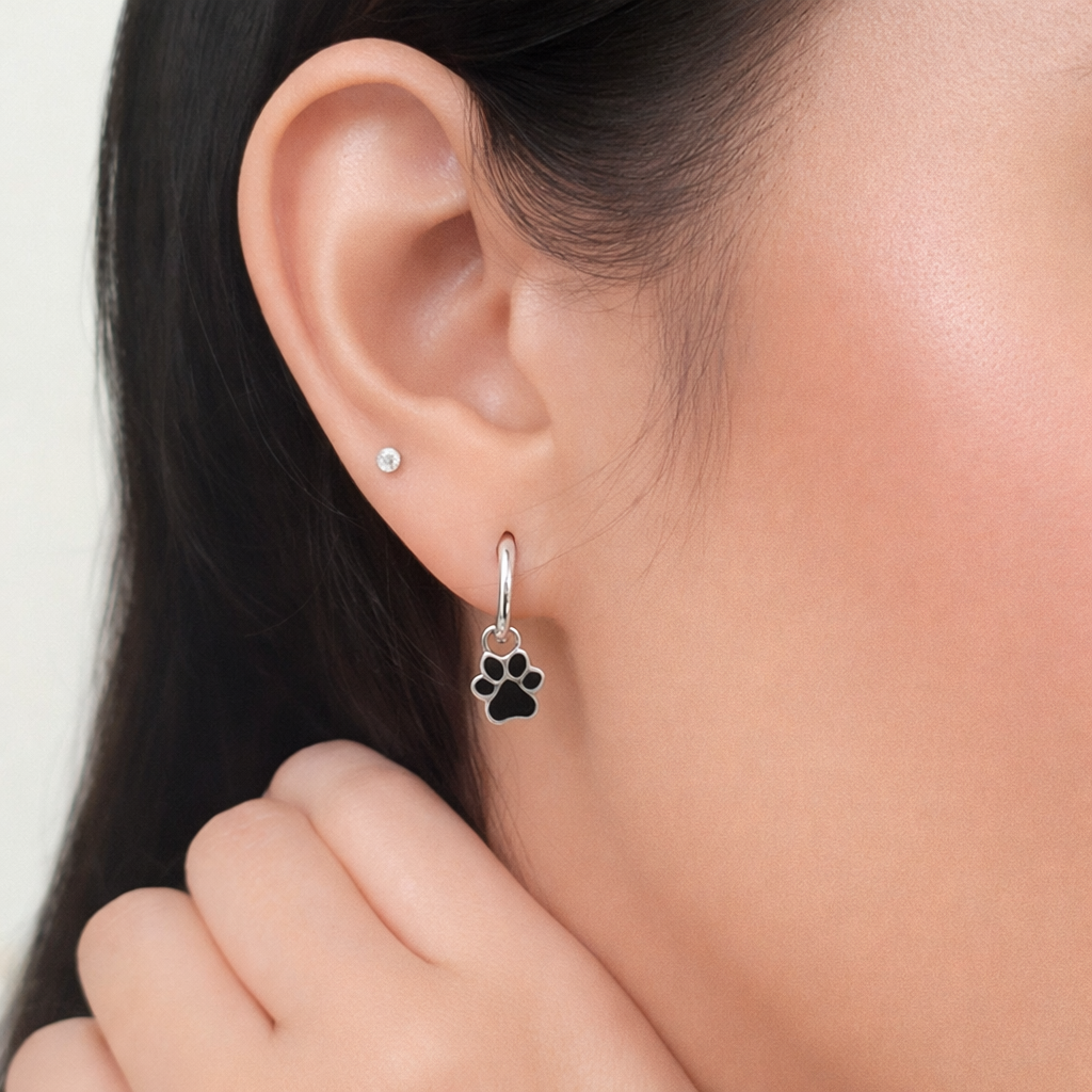 Paw Print Hoop Earrings