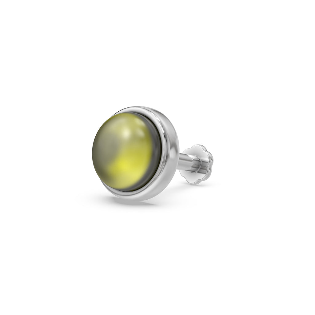 Textured Gemstone Nose Pin