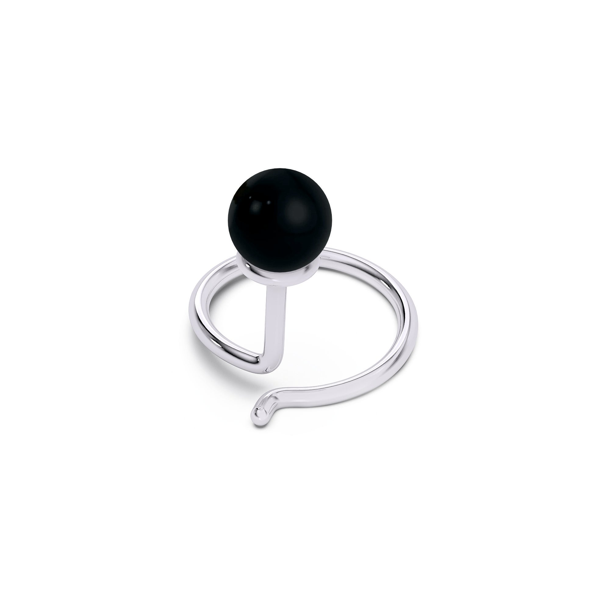 Gemstone Bead 925 Silver Nose Pin