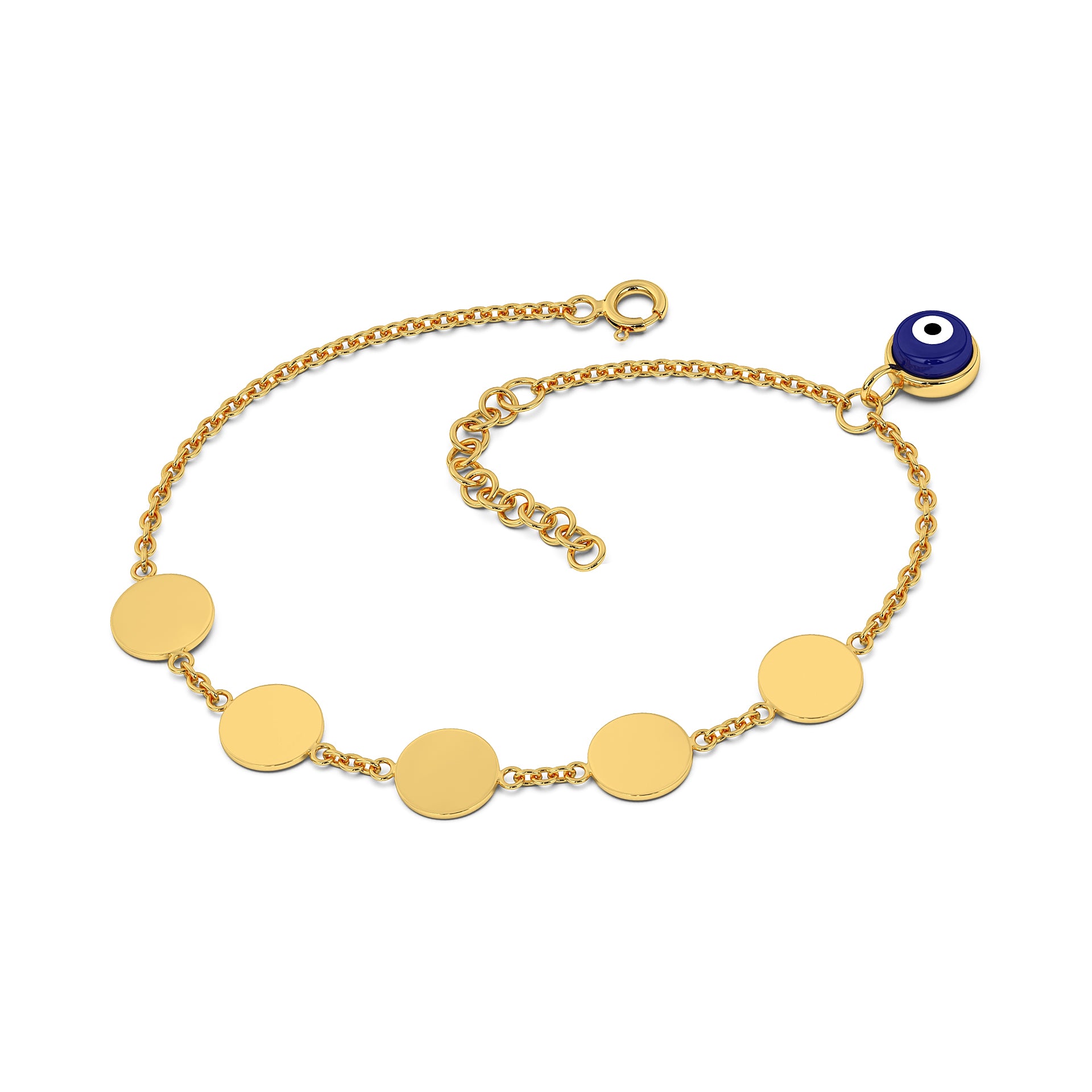 The Evil Eye disk Bracelet