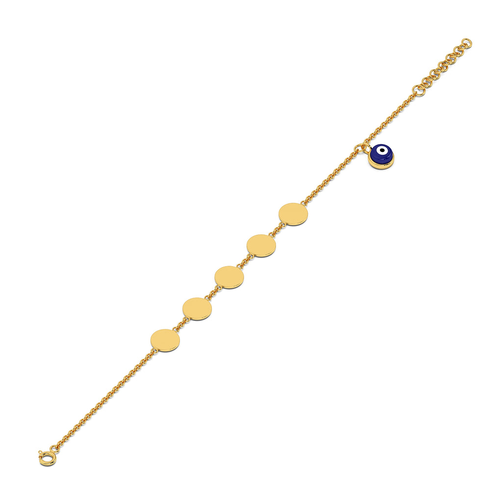 Evil Eye Disc Bracelet