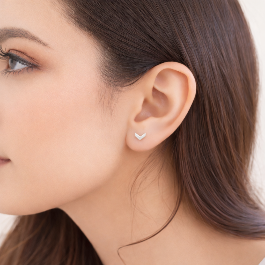 Geometric Chevron Stud Earrings