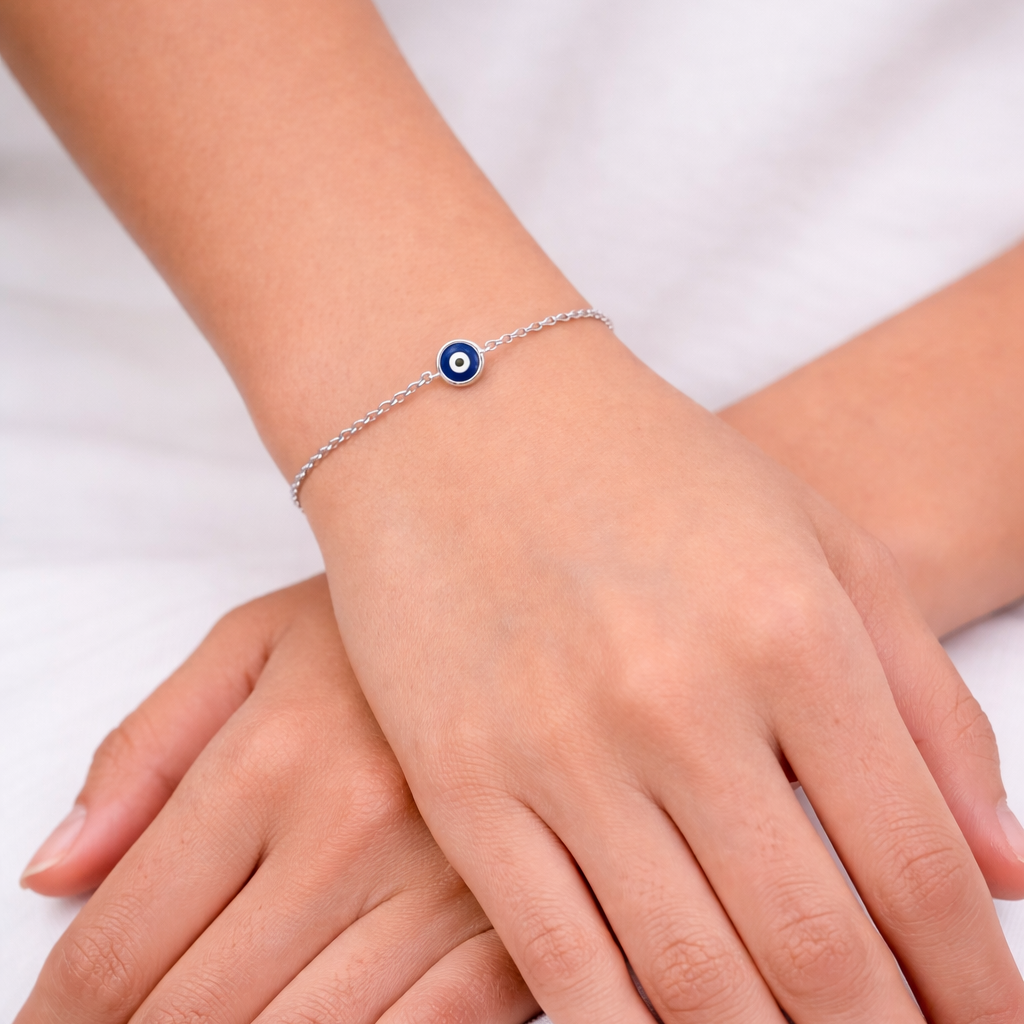 Evil Eye Chain Bracelet - 925 Silver Protection Bracelet Good Luck ...