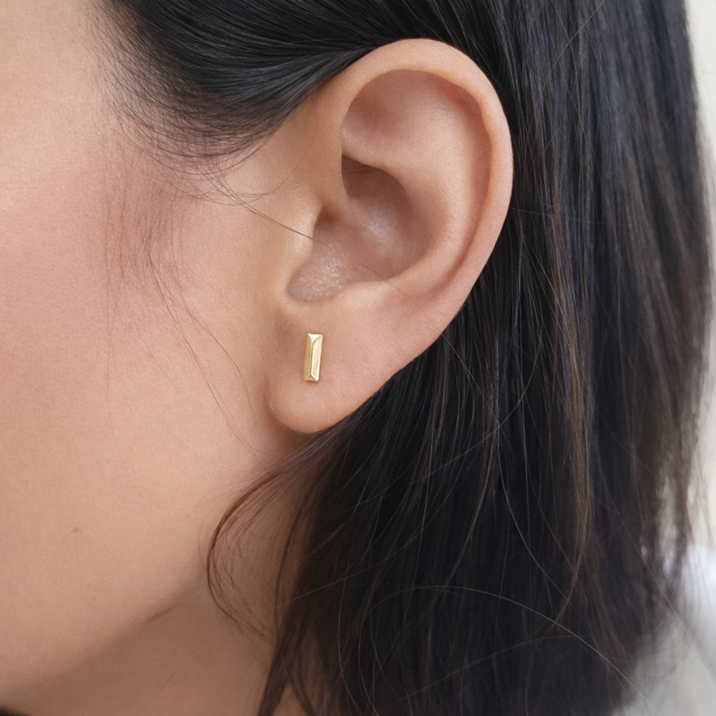 Minimalist Bar Stud Earrings