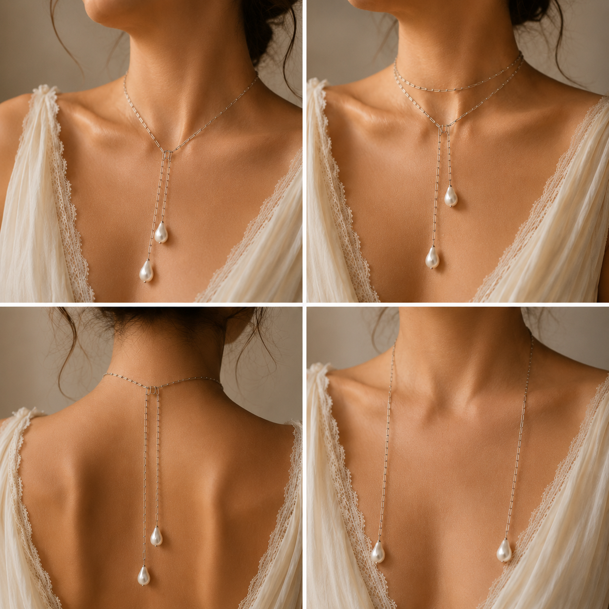 Baroque Pearl Scarf Necklace- Multiwear