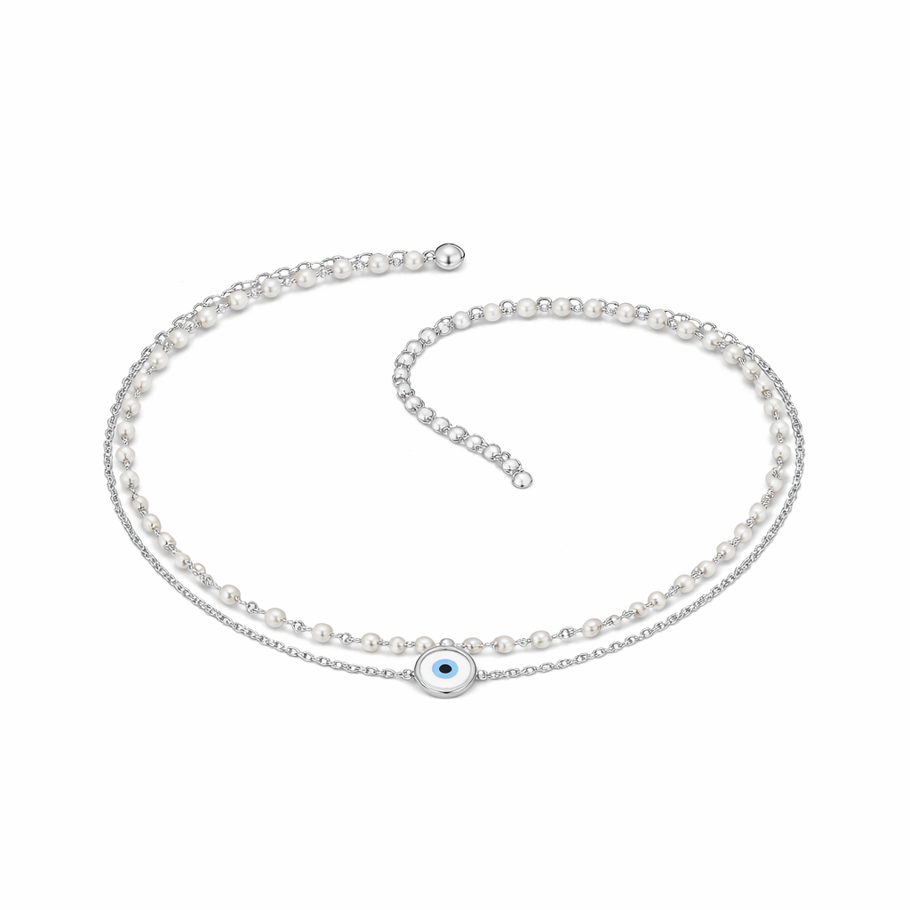 Pearl Evil Eye Anklet