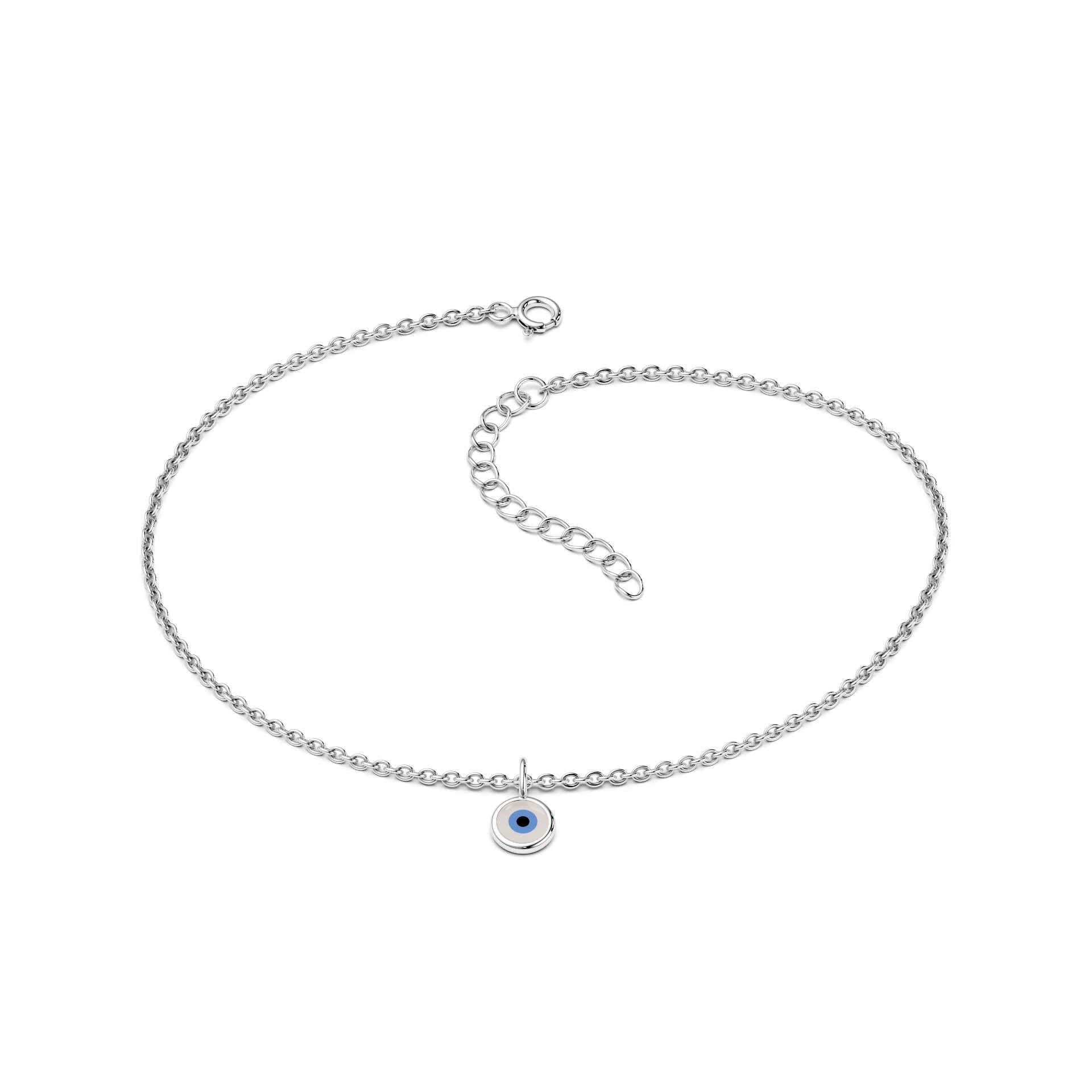 Classic Evil Eye Anklet - 925 Silver Protection Charm Anklet