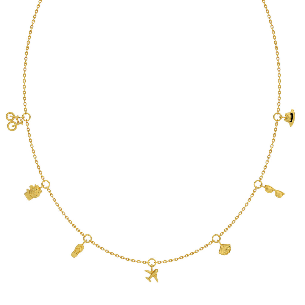 Vacation Charm Necklace Yellow