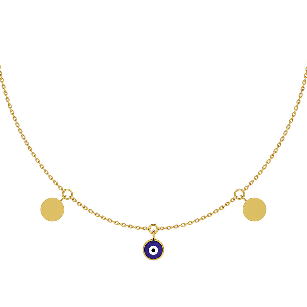 Evil Eye Necklace Yellow