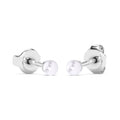 Gemstone Ball Stud Earrings Pearl