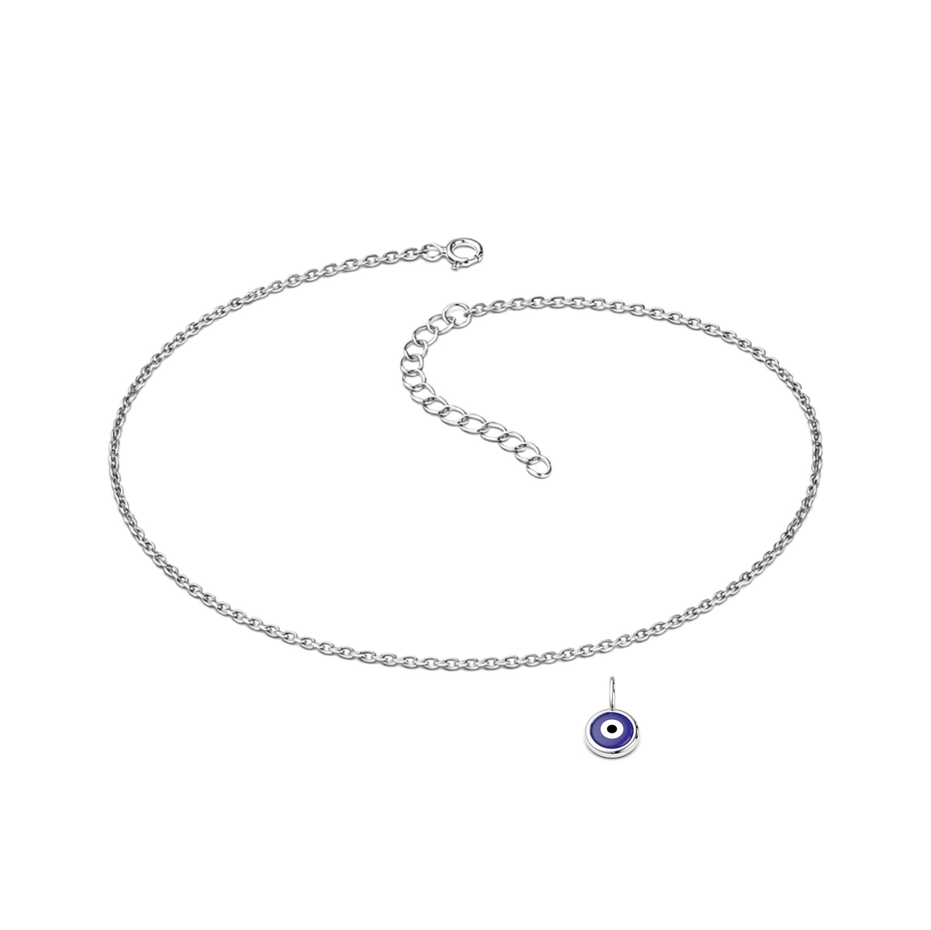 Classic Evil Eye Anklet - 925 Silver Protection Charm Anklet