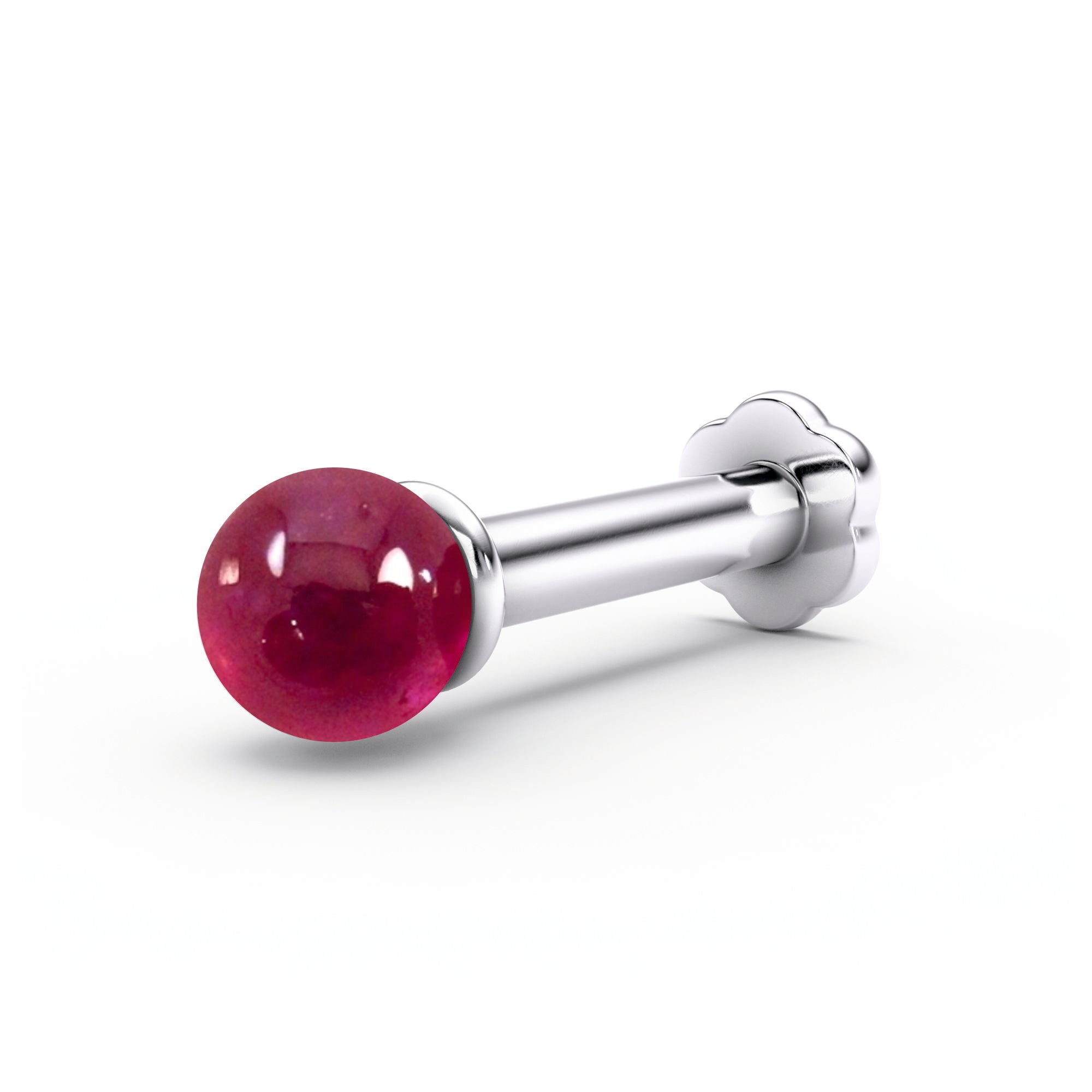 Gemstone Bead 925 Silver Nose Pin