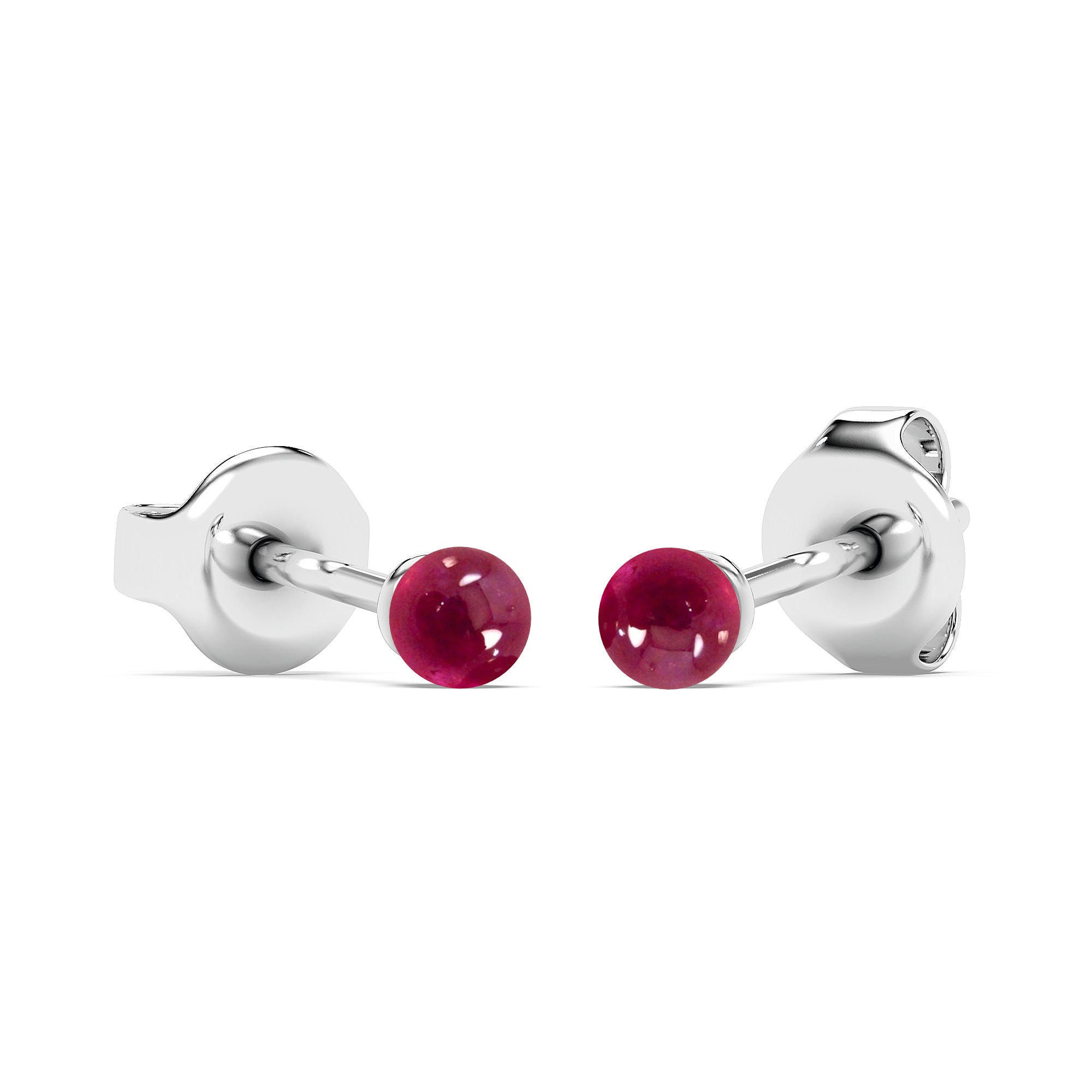 Gemstone Bead Stud Earrings