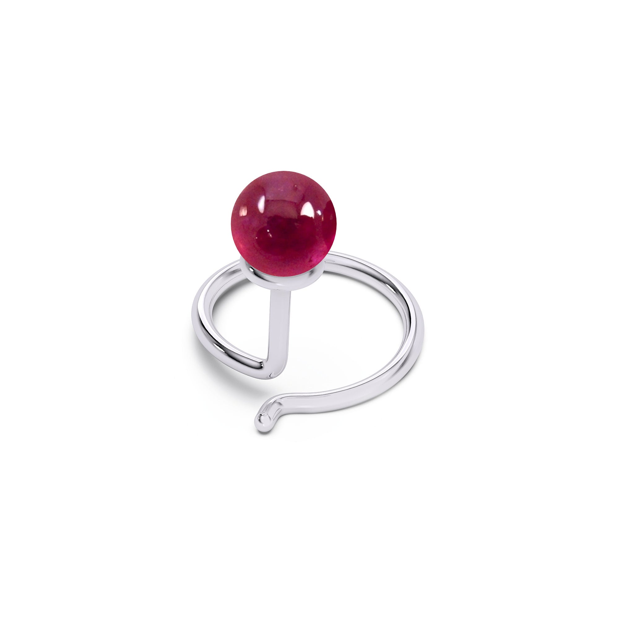 Gemstone Bead 925 Silver Nose Pin