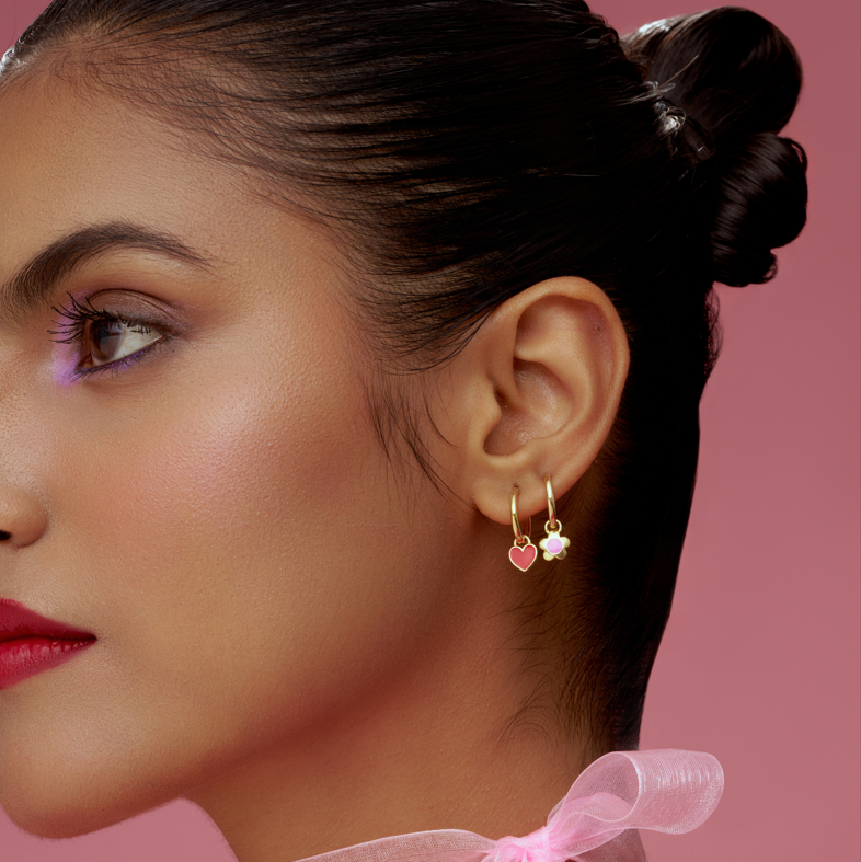 Heart Hoop Earrings - Te Amo 925 Silver Love Hoops