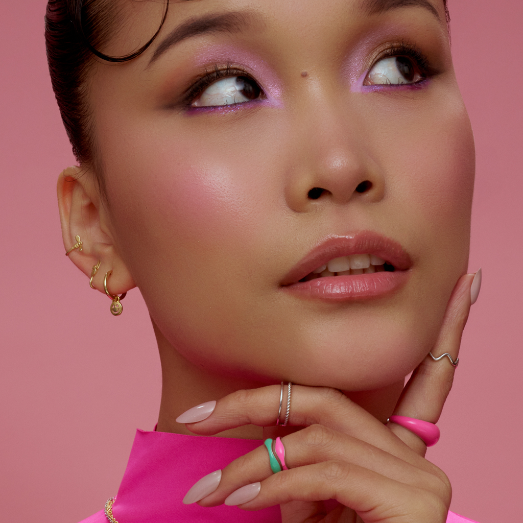 Smiley Face Hoop Earrings - Happy 925 Silver Gold Hoops