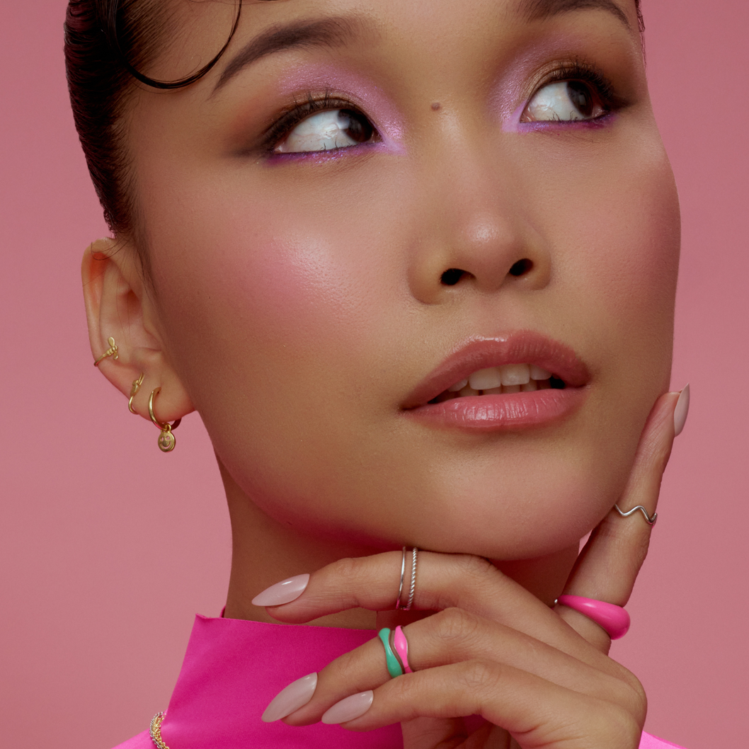 Smiley Face Hoop Earrings - Happy 925 Silver Gold Hoops