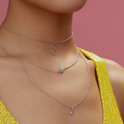 A evileye heart chain 925 silver necklace