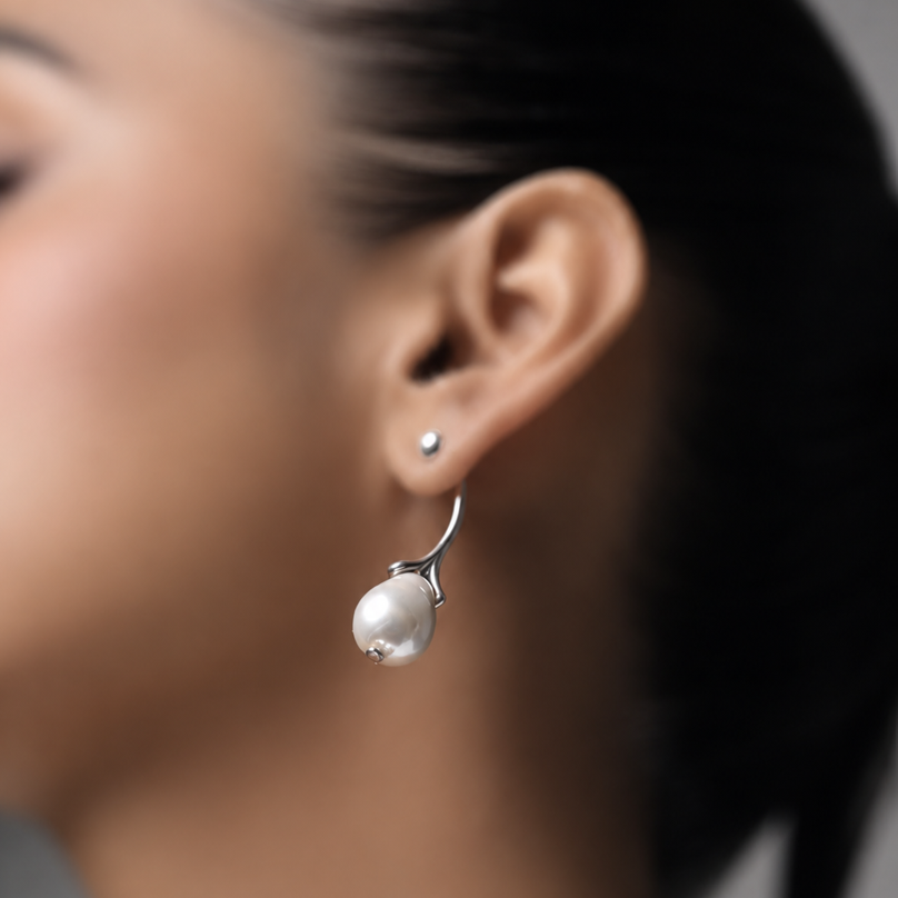 Molten Baroque Pearl Earring Multiwearable