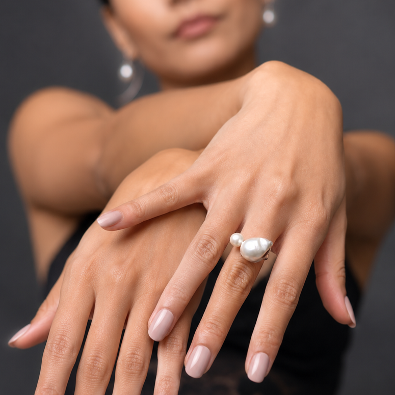 Baroque Pearl Open Ring