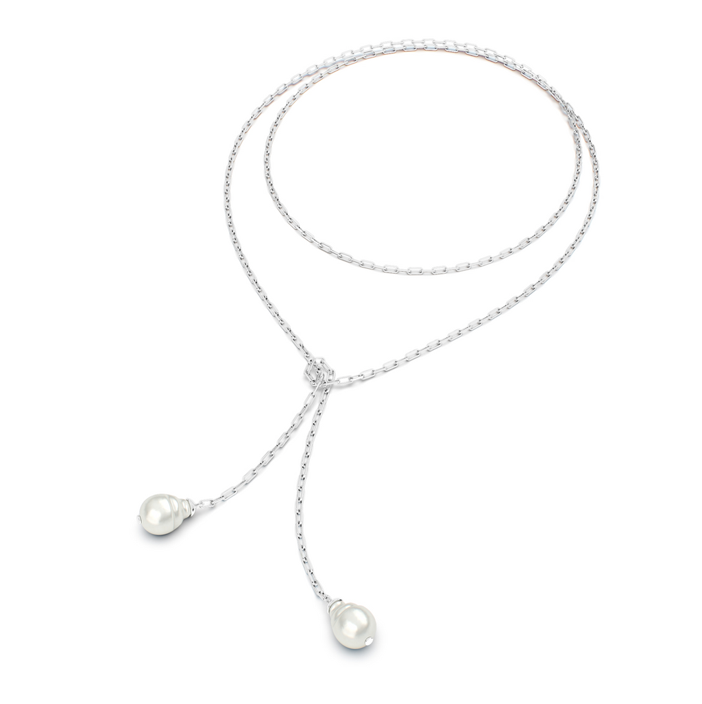 Baroque Pearl Scarf Necklace- Multiwear