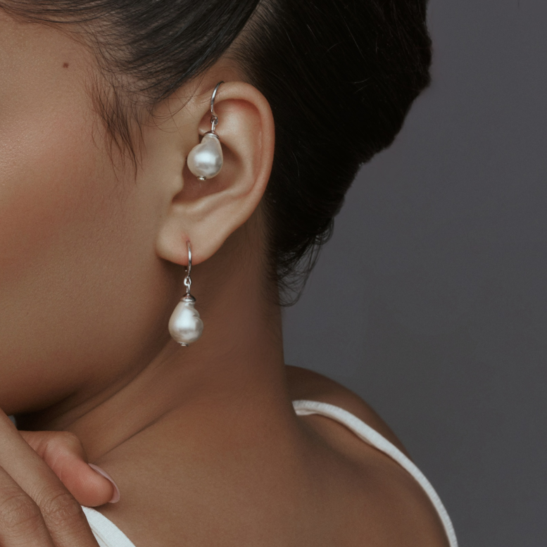 Slip on Baroque Pearl Earrings