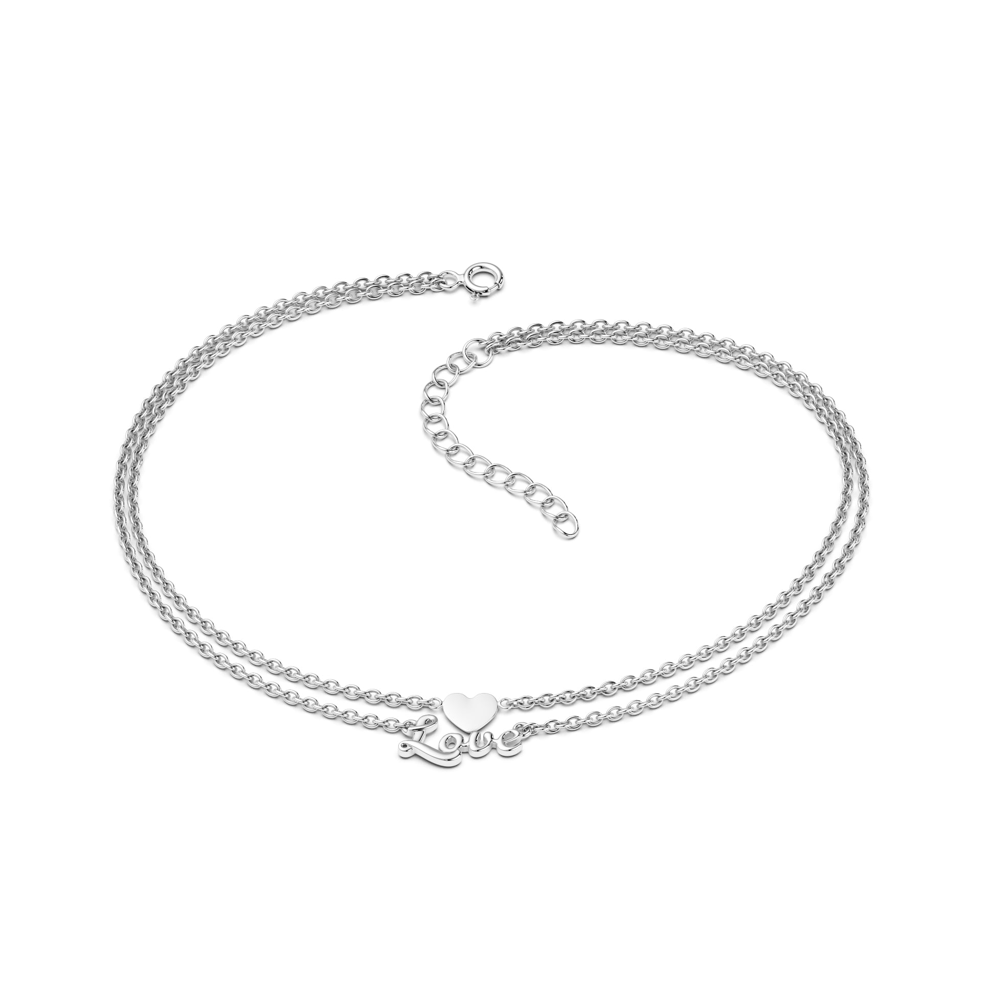 Te Amo Heart Anklet - Romantic 925 Silver Anklet