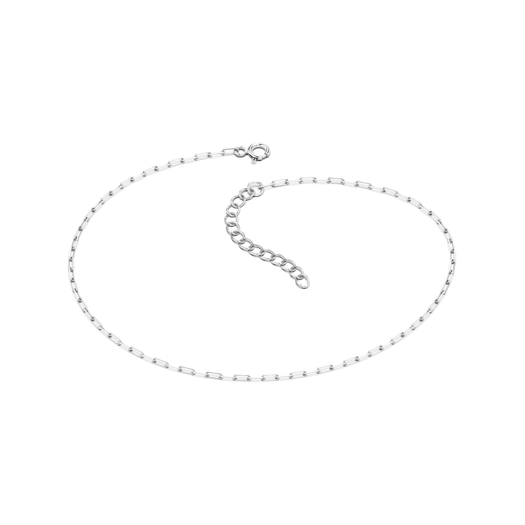 Thin Chain Link Anklet - Minimalist 925 Silver Love Link