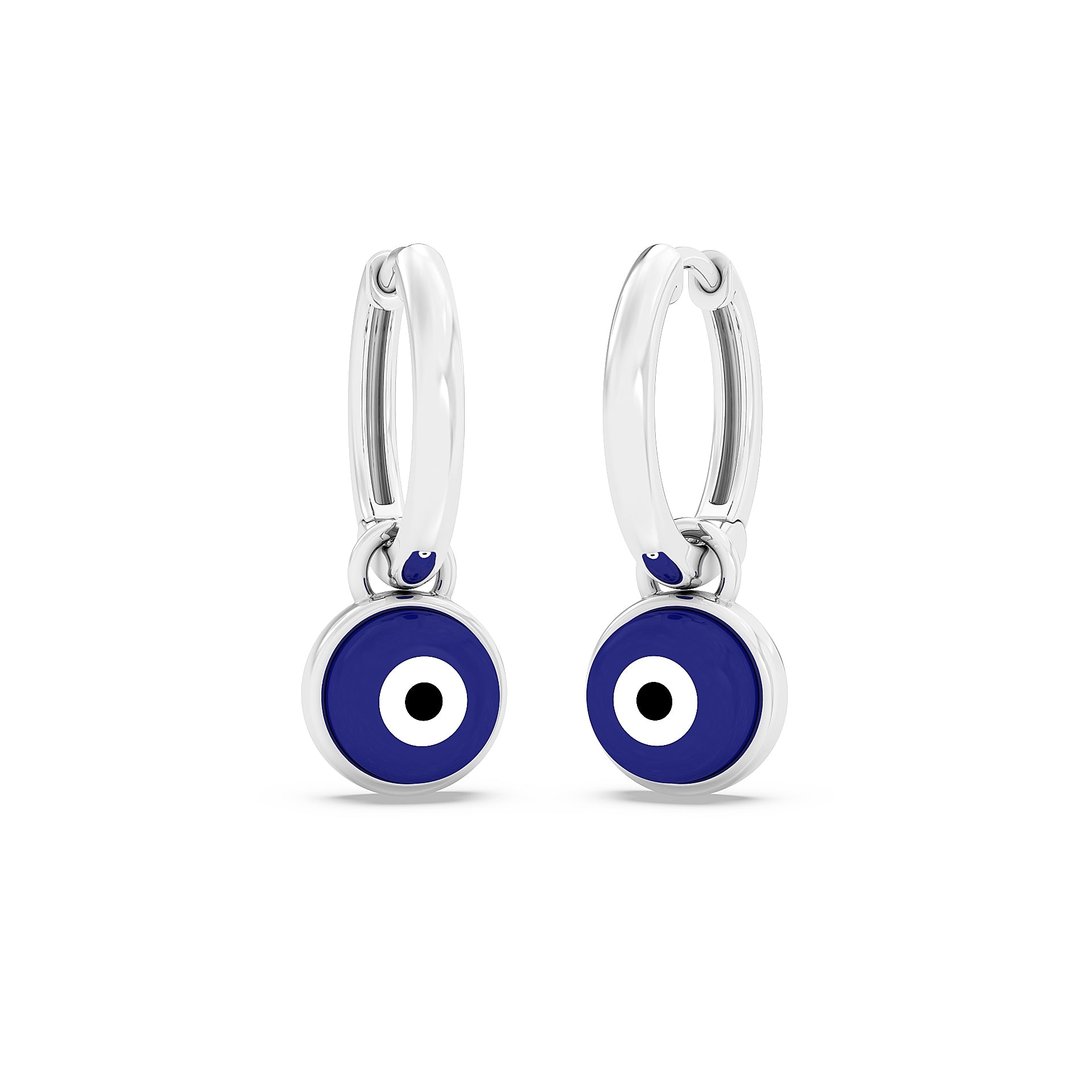 Evil Eye Hoop Earrings - 925 Silver Protection Hoops