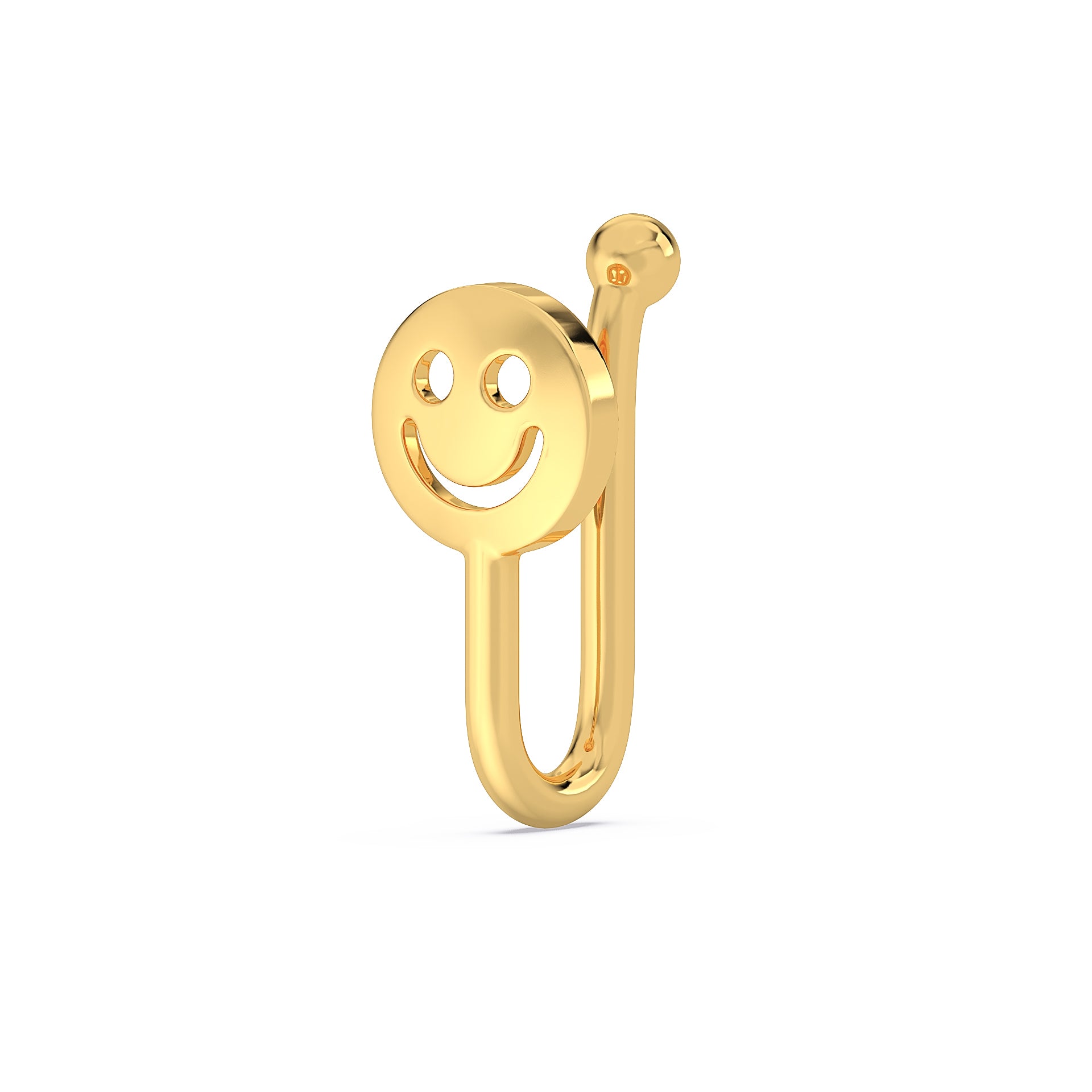 Smiley 925 Silver Nose Pin - Happy Face Emoji Nosepin