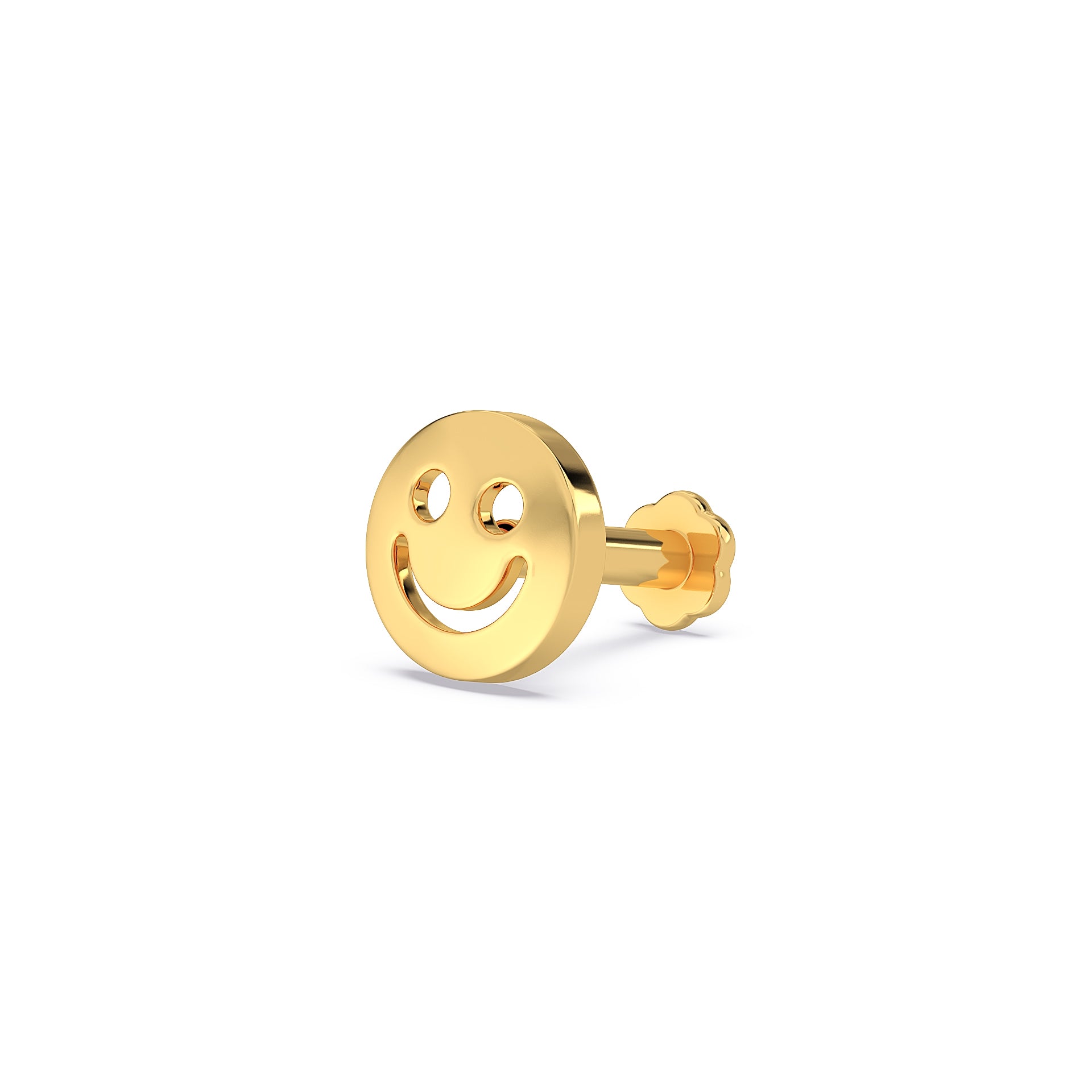 Smiley 925 Silver Nose Pin - Happy Face Emoji Nosepin