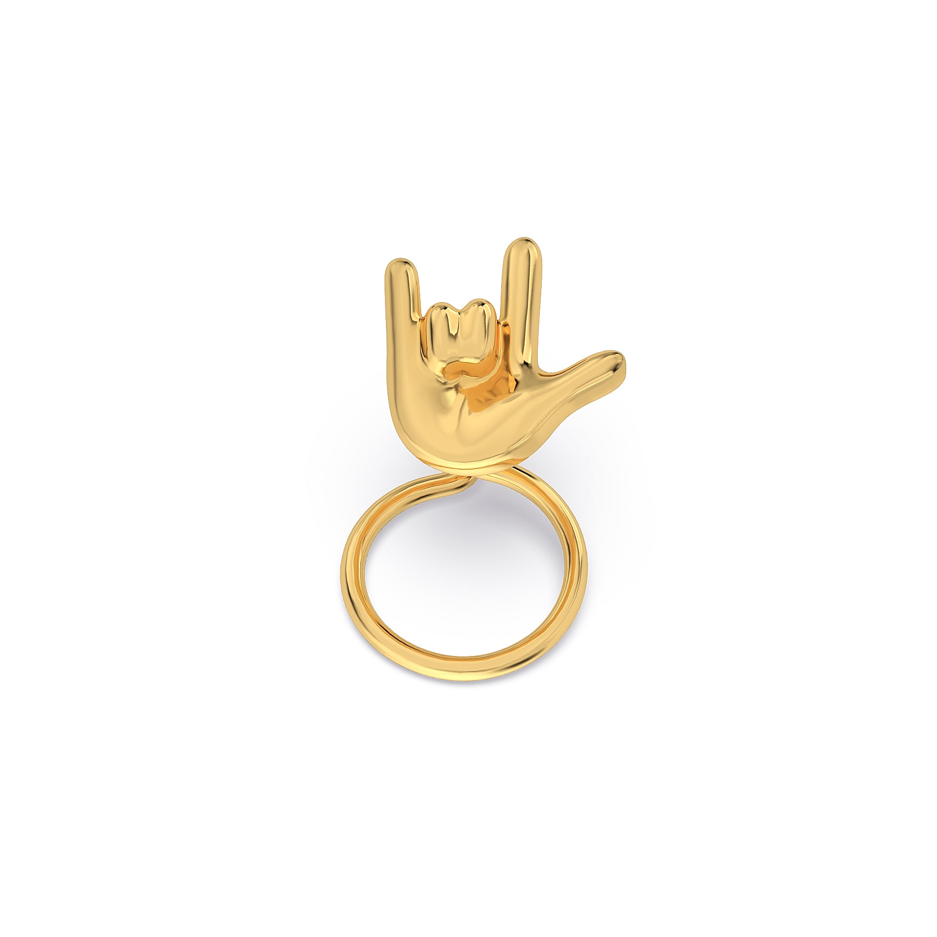 Je t'aime 925 Silver Nose Pin - I Love You Hand Emoji Nosepin