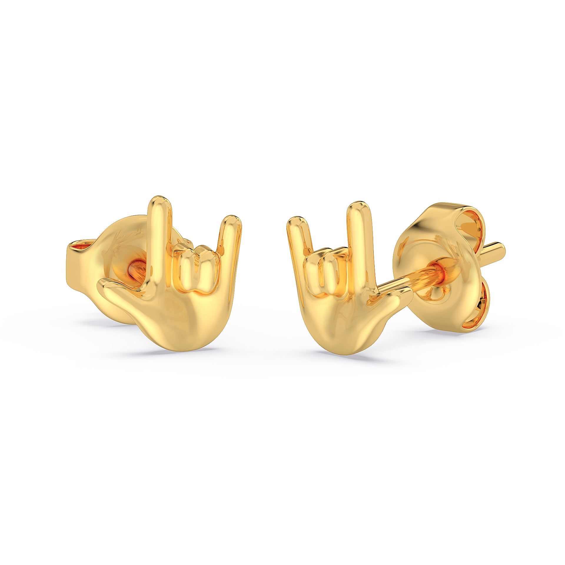 Je T'Aime Hand Gesture Stud Earrings