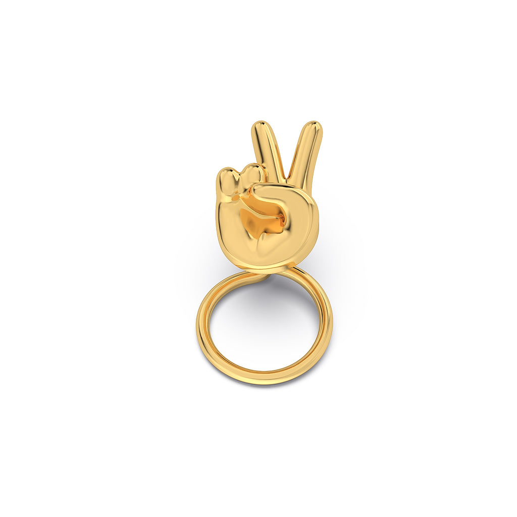 Victory Hand Gesture Nose Pin