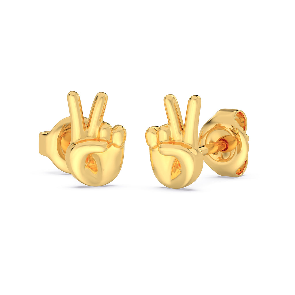 Peace Victory Hand Gesture Stud Earrings