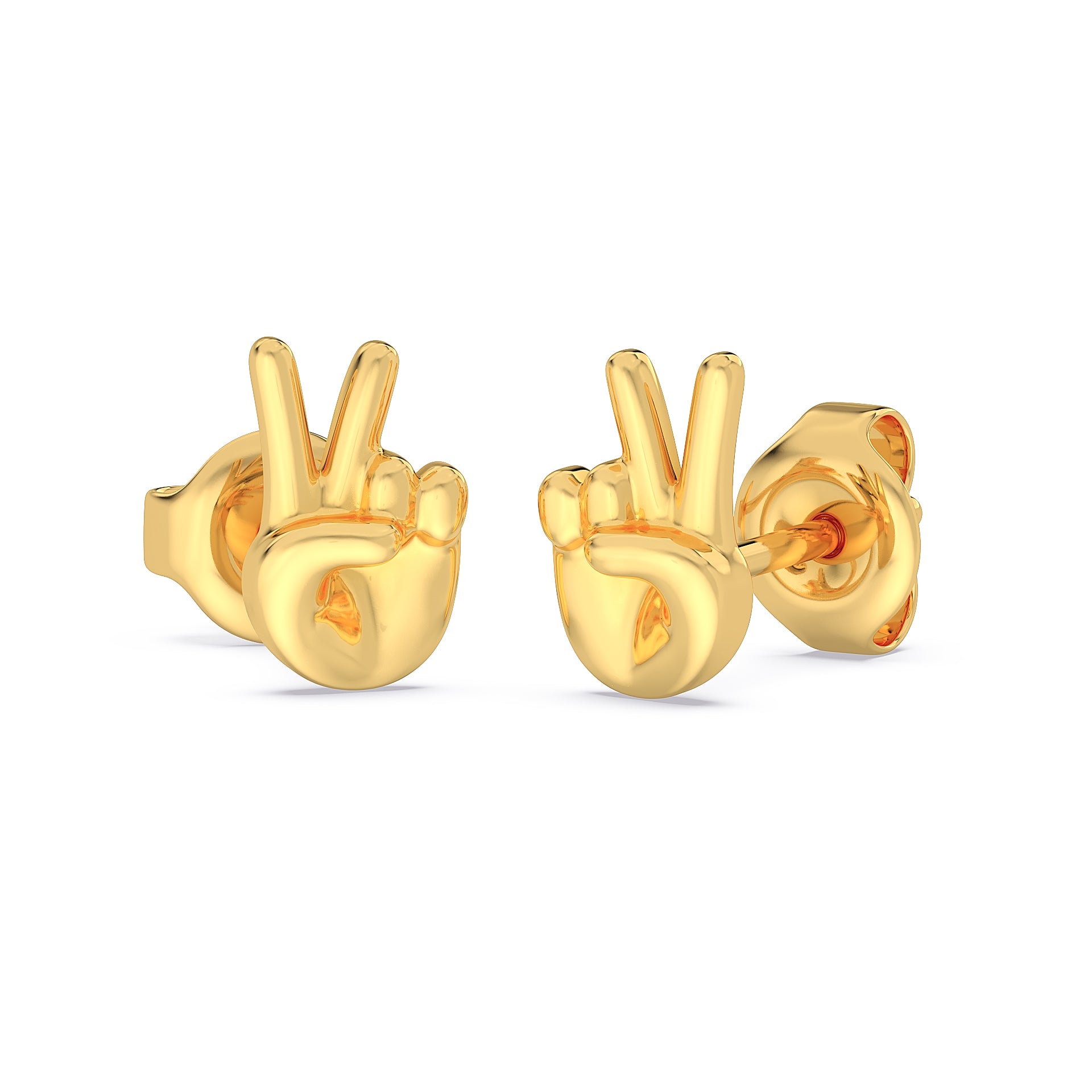 Peace Victory Hand Gesture Stud Earrings