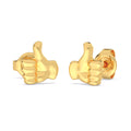 925 Silver Thumbs Up Hand Gesture Stud Earrings
