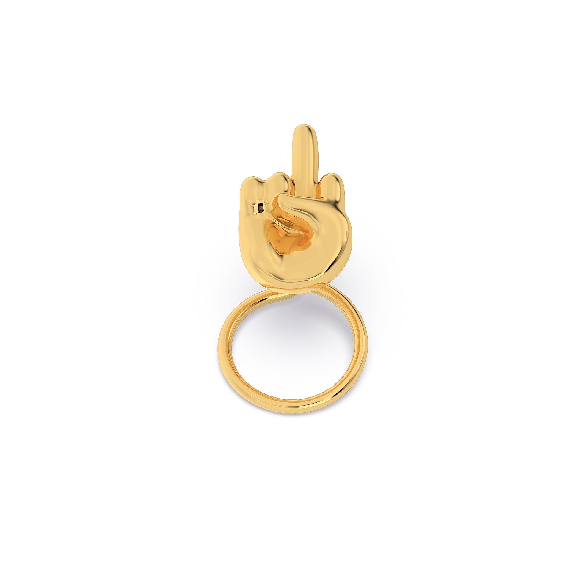 Middle Finger 925 Silver Nose Pin - Emoji Expression Nosepin