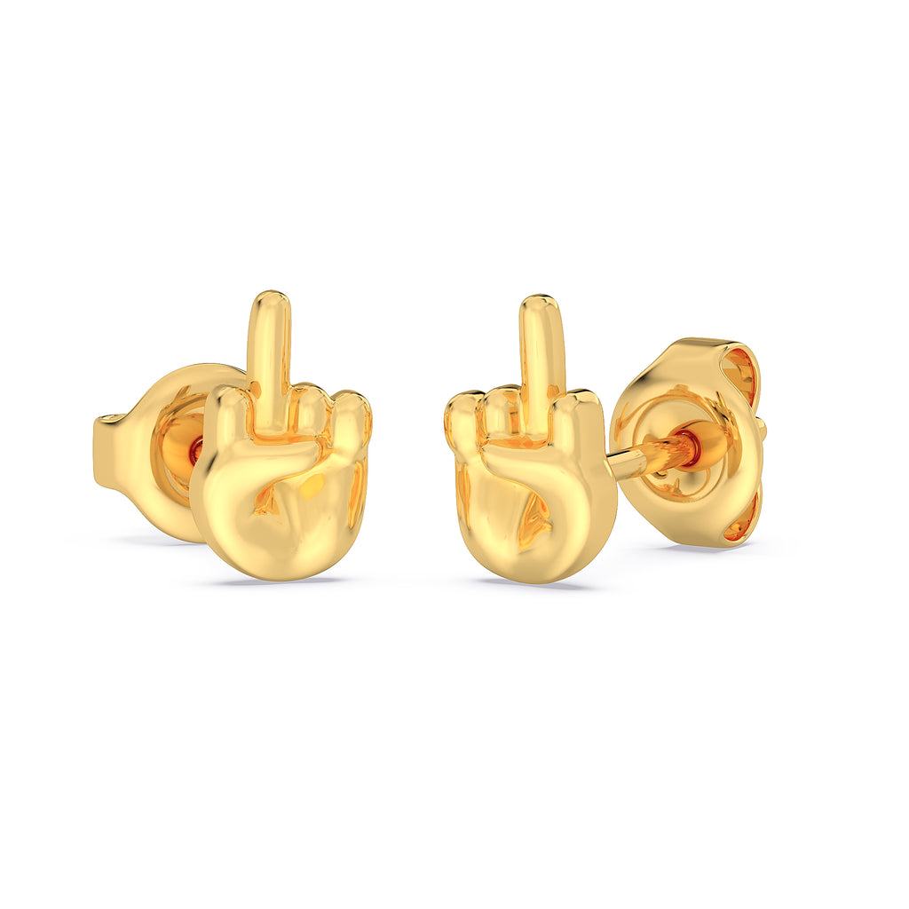 Middle Finger Hand Gesture Stud Earrings