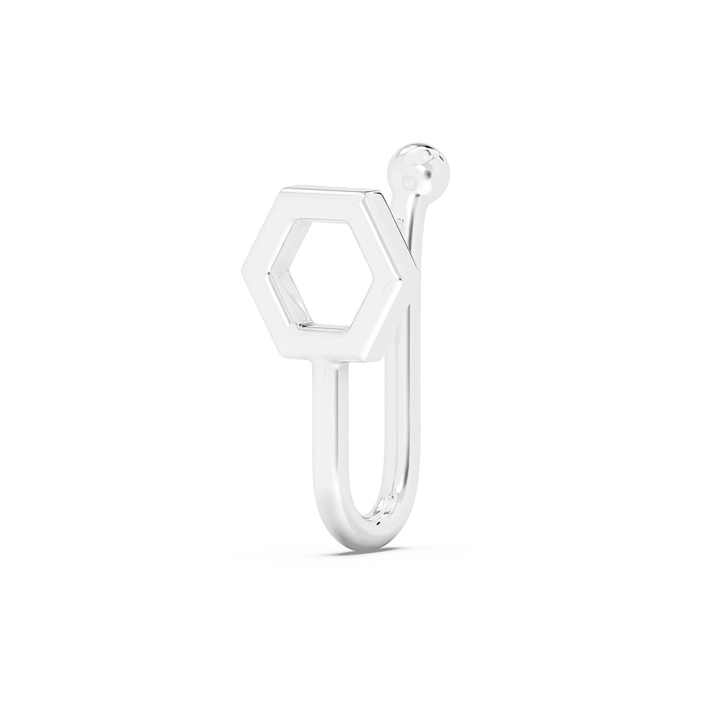 Geometric Hexagon Nose Pin