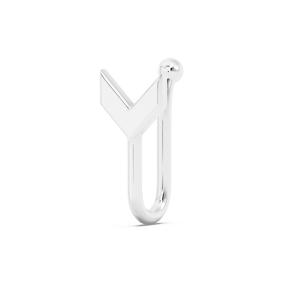 Chevron 925 Silver Nose Pin - V Shape Geometric Nosepin
